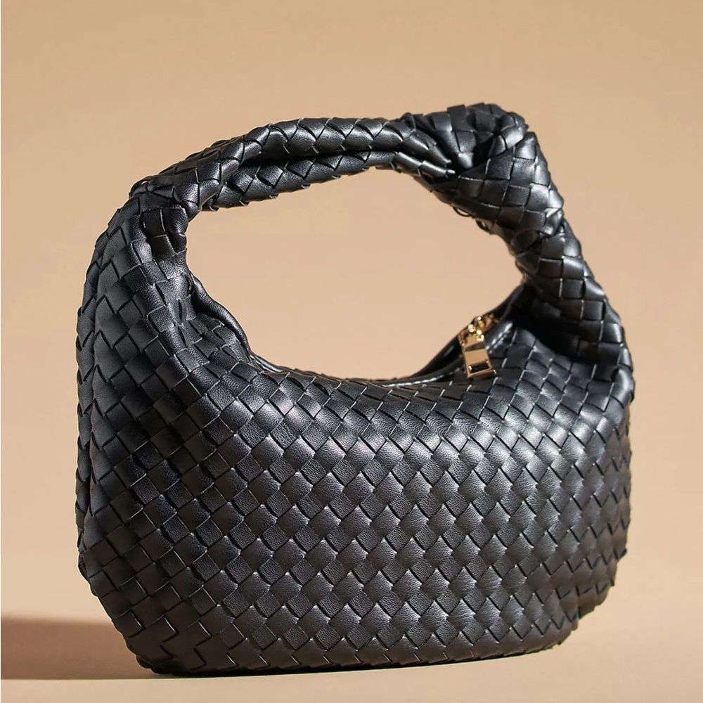 Anthropologie: Mini Black Woven Bag